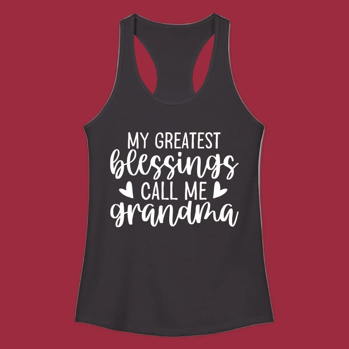 Grandma blessings quote typography design with hearts.