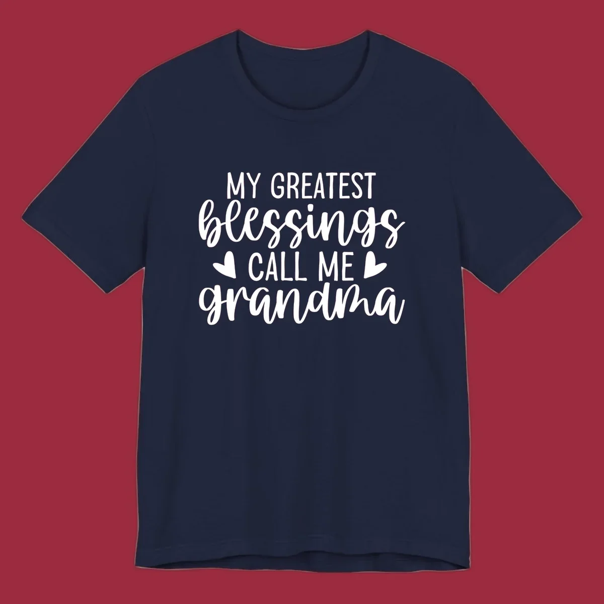 Grandma blessings quote typography design with hearts.