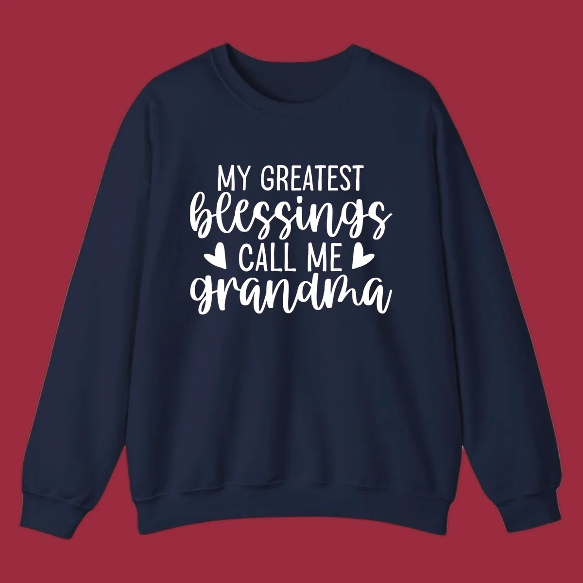 Grandma blessings quote typography design with hearts.