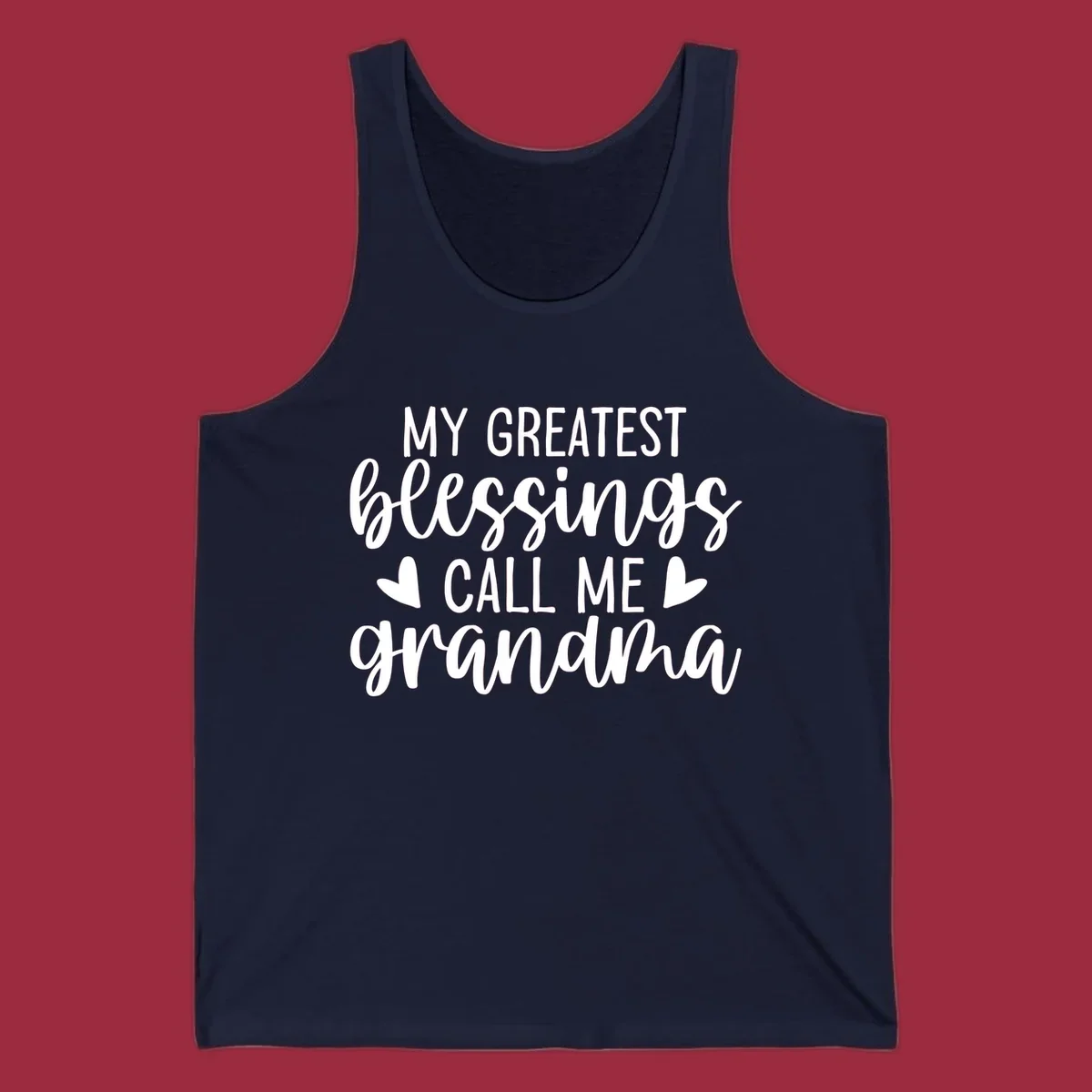 Grandma blessings quote typography design with hearts.