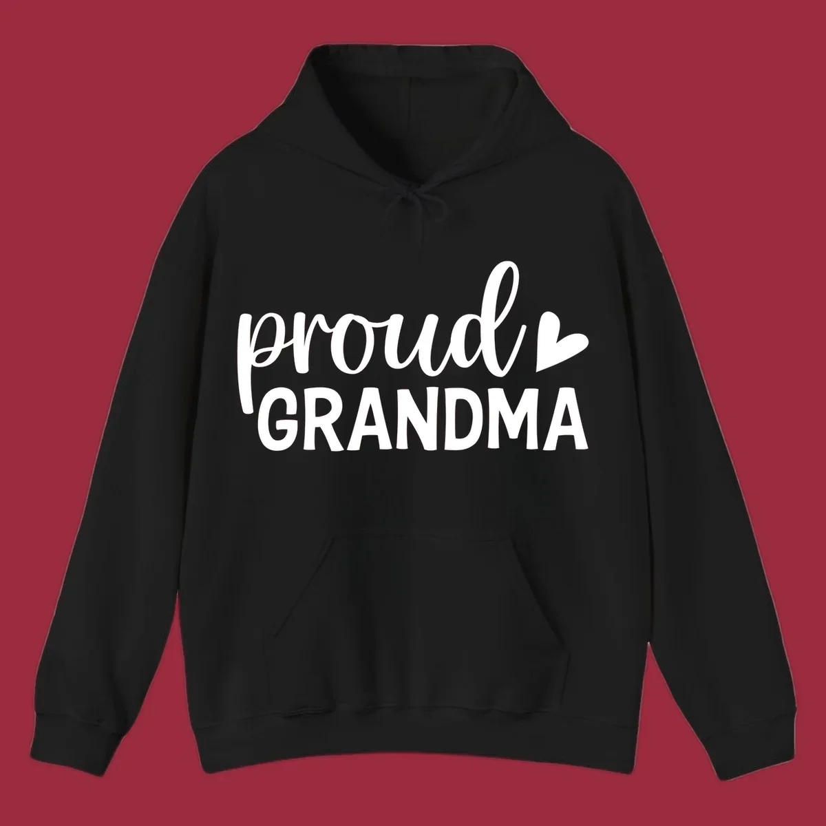 Proud Grandma text with a heart icon.