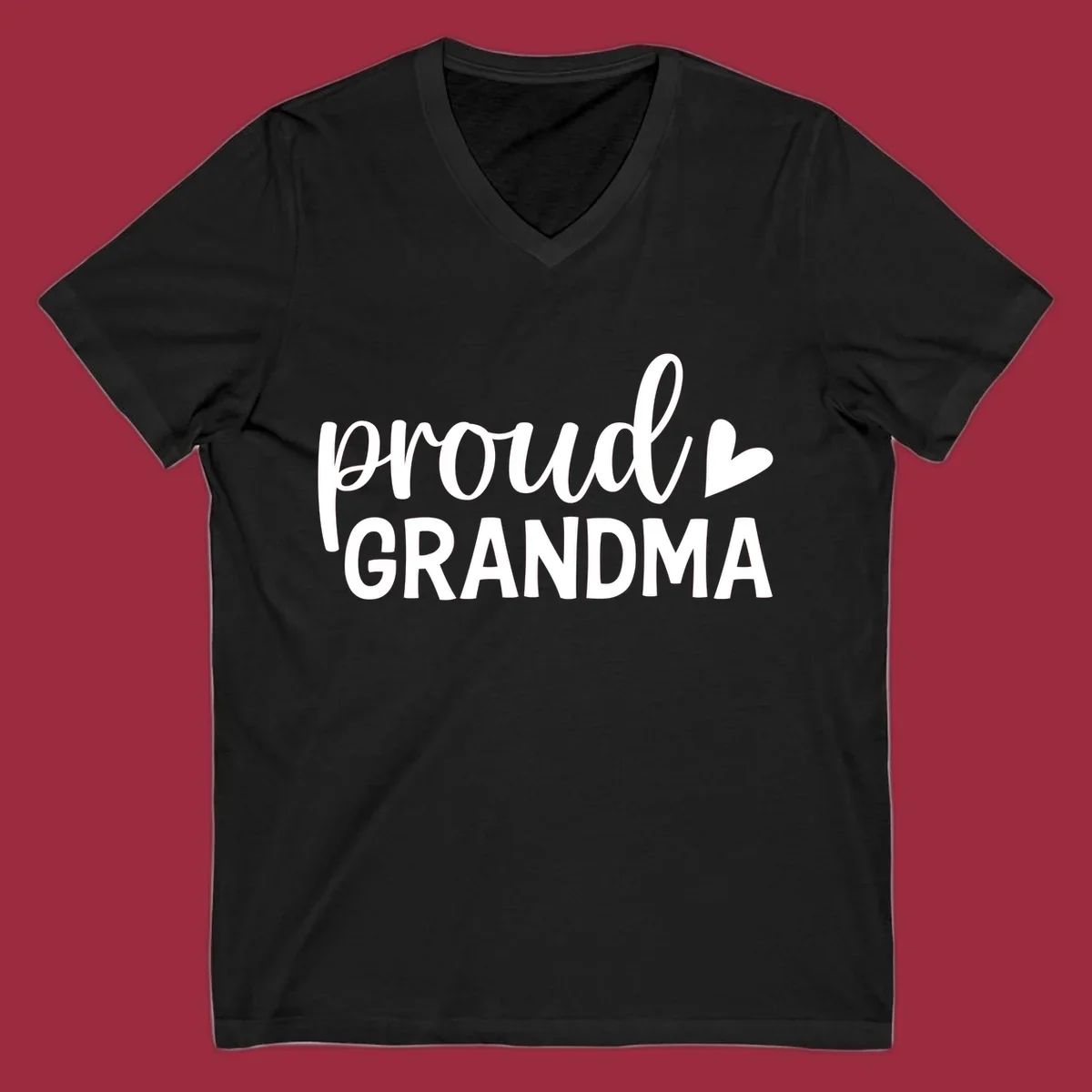 Proud Grandma text with a heart icon.