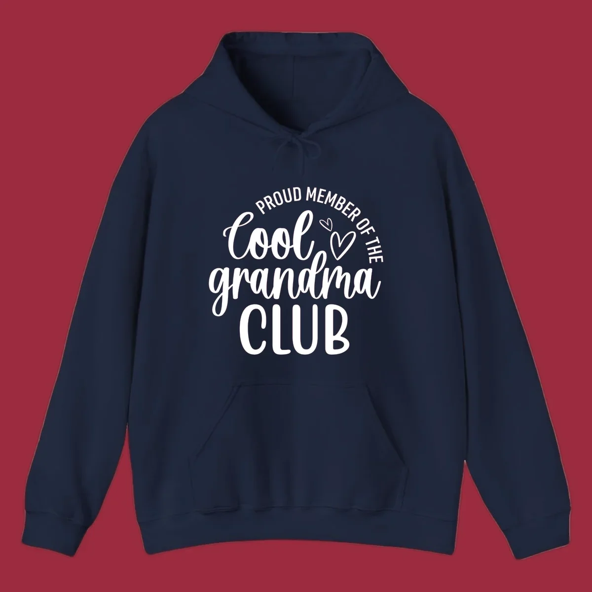 Proud Member Of The Cool Grandma Club text with hearts.