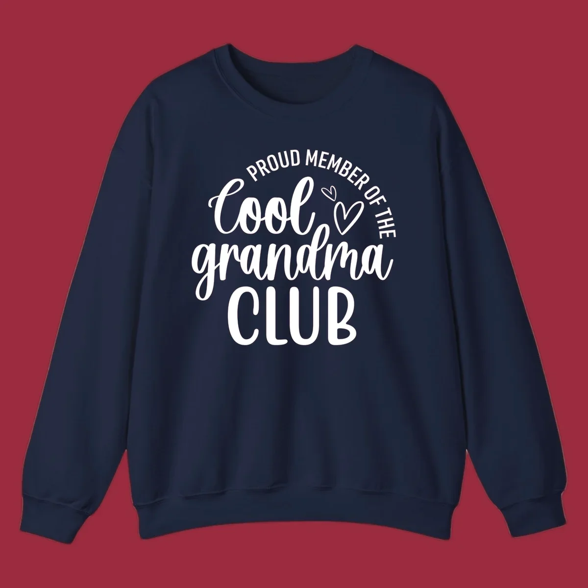 Proud Member Of The Cool Grandma Club text with hearts.