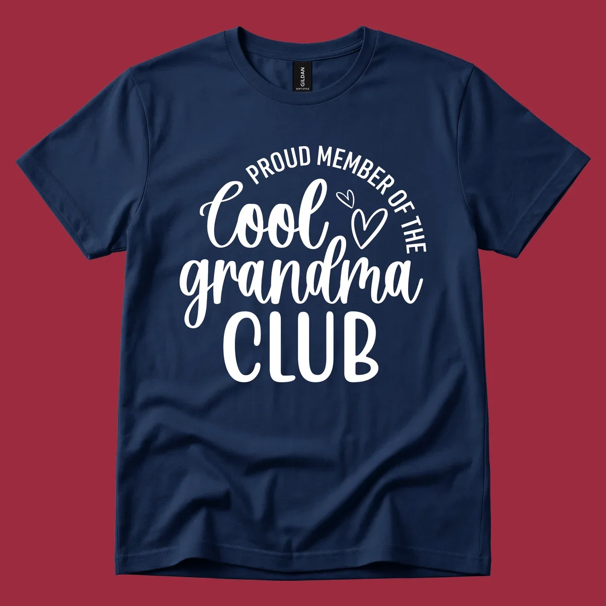 Proud Member Of The Cool Grandma Club text with hearts.