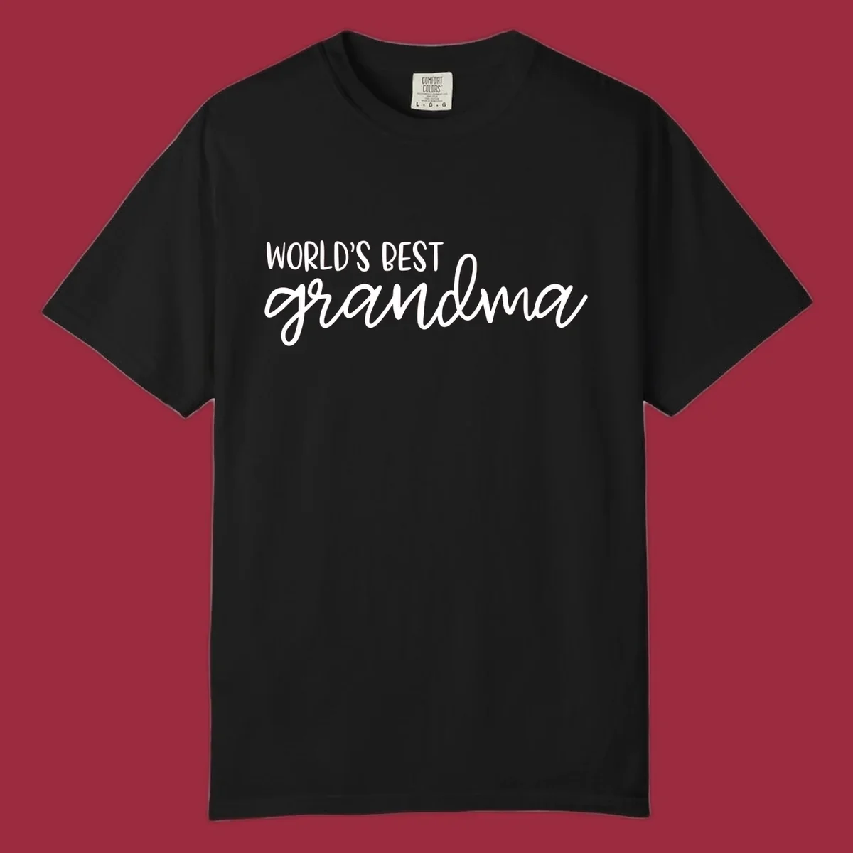 World's Best Grandma typography design in white on a black background.