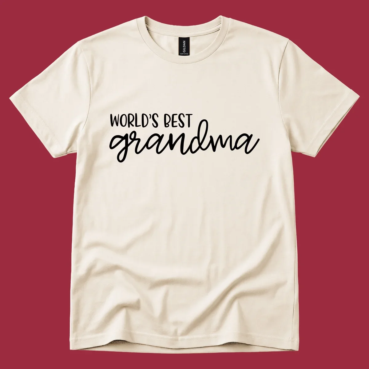 World's Best Grandma typography design in white on a black background.