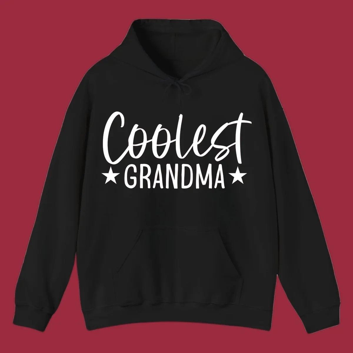 Coolest Grandma text design with stars.