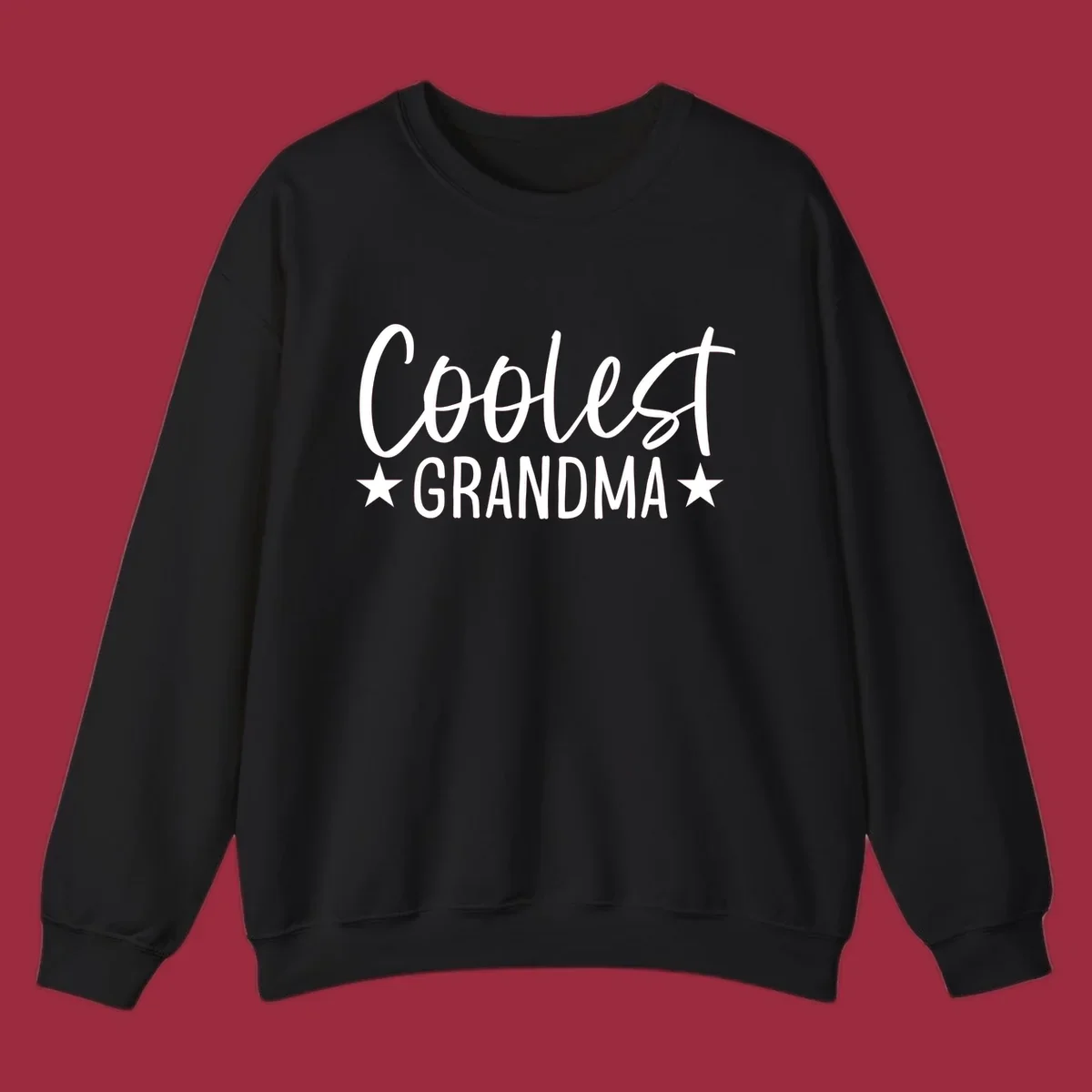 Coolest Grandma text design with stars.