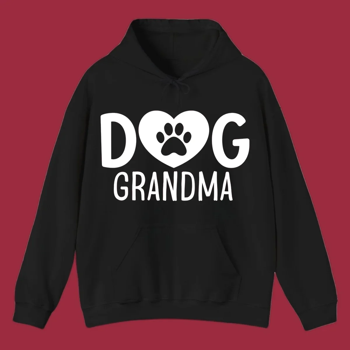 Dog grandma text with heart and paw print graphic