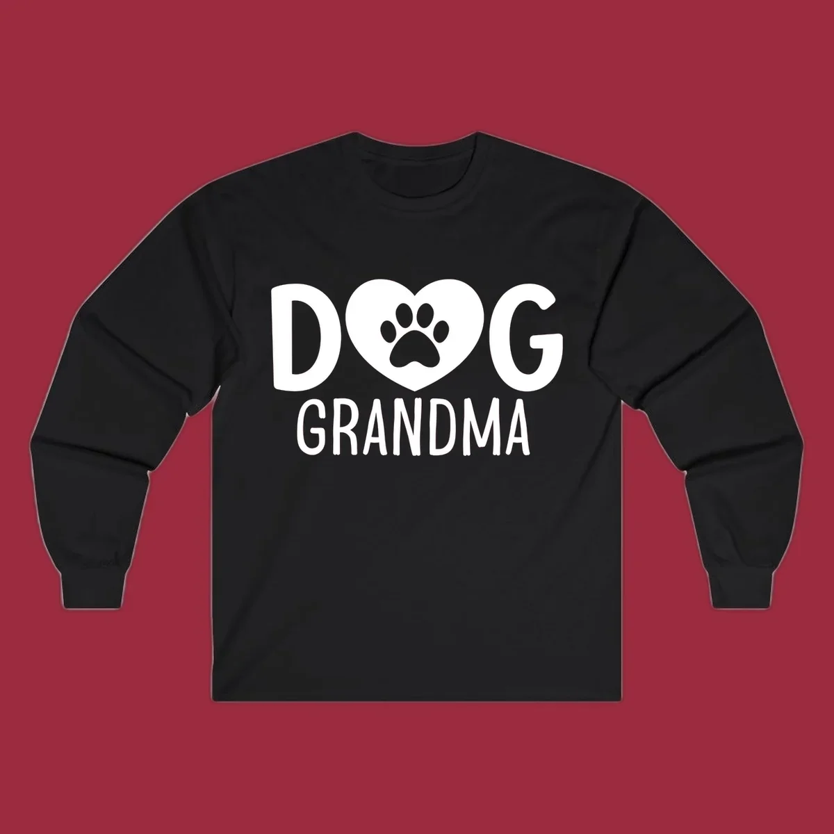Dog grandma text with heart and paw print graphic