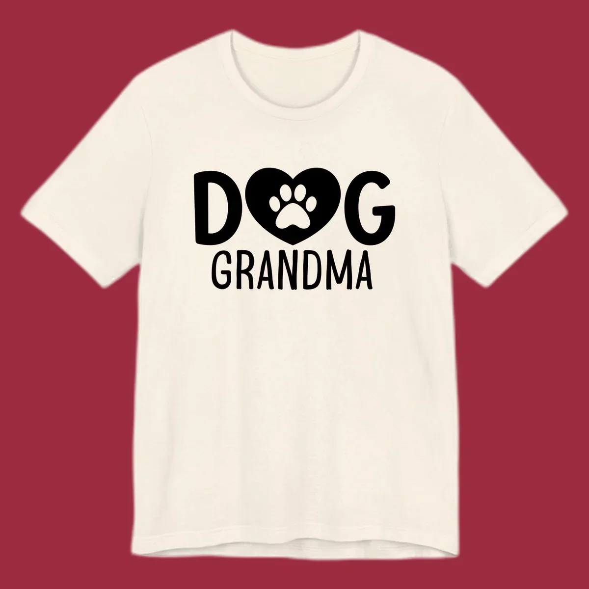 Dog grandma text with heart and paw print graphic