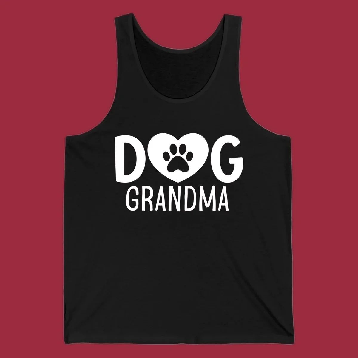 Dog grandma text with heart and paw print graphic