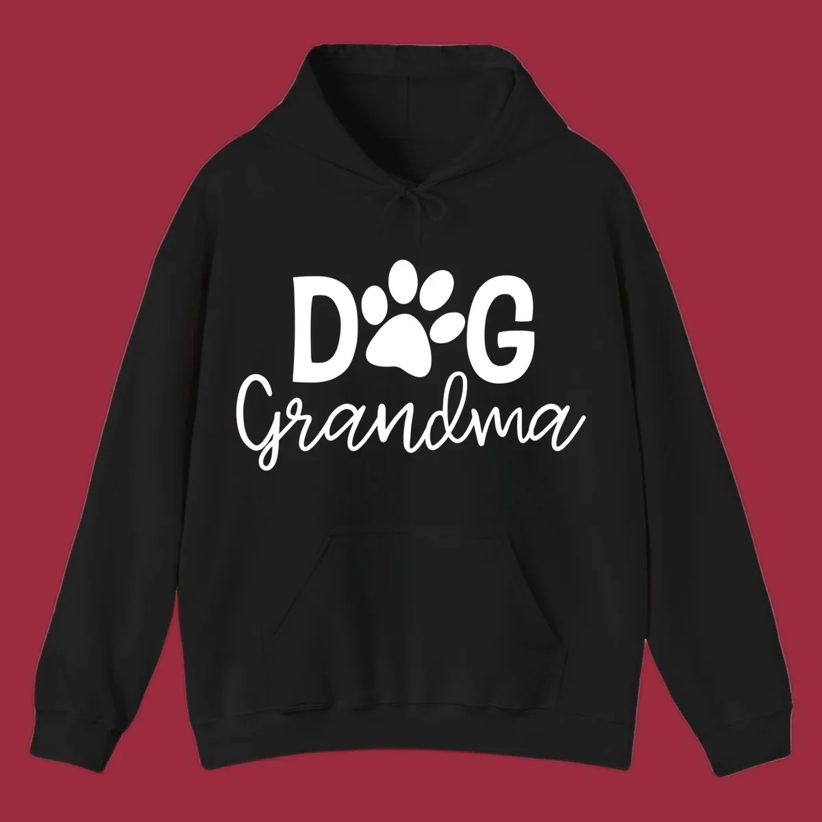 Dog Grandma text with paw print graphic