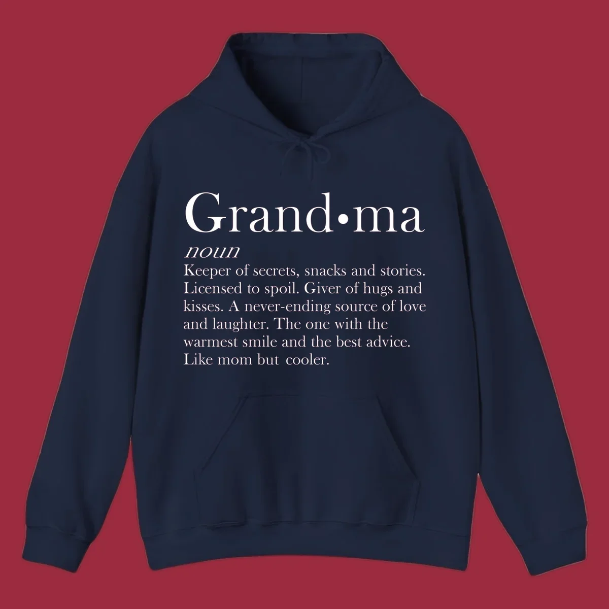 Grandma definition shirt with text about love, secrets, and advice.