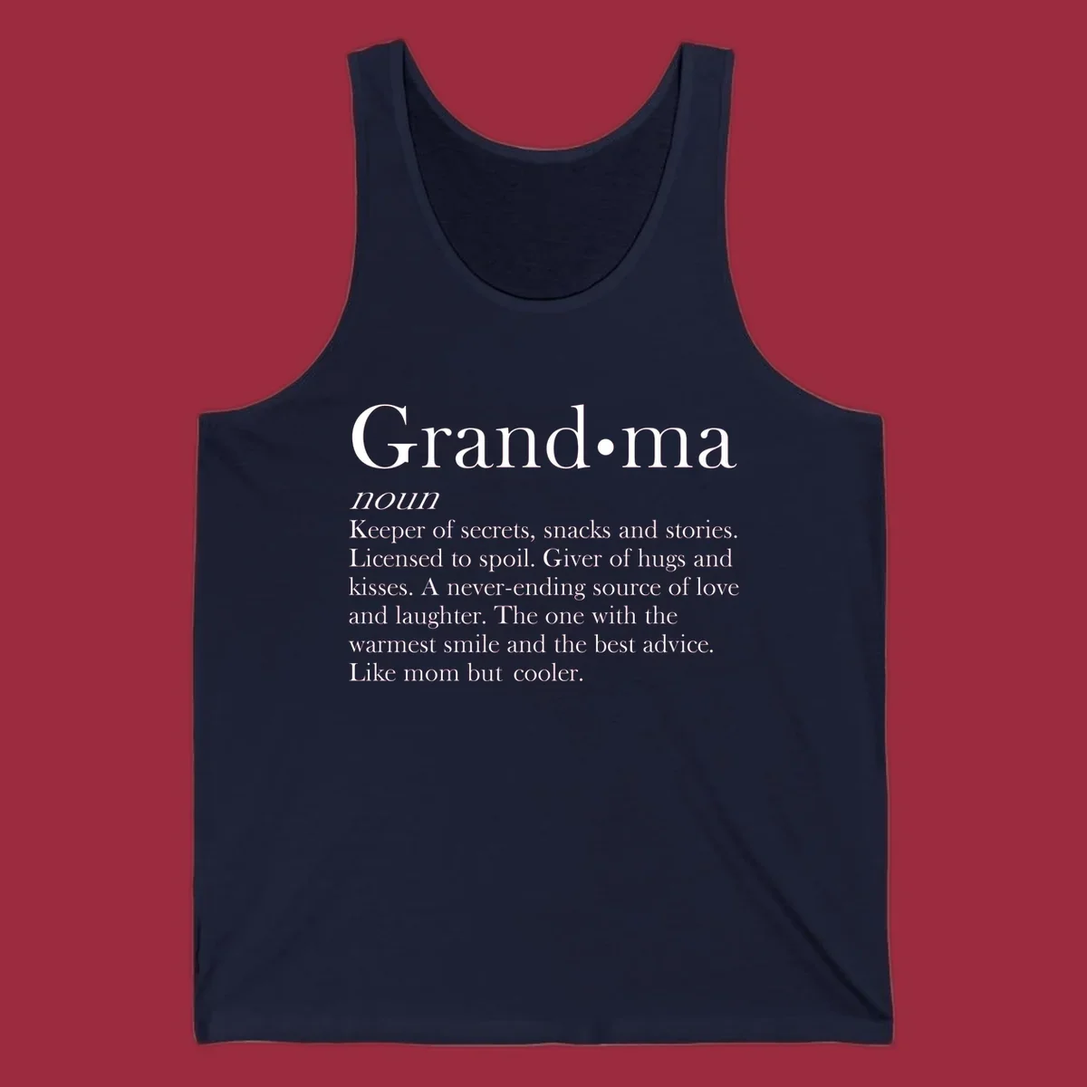 Grandma definition shirt with text about love, secrets, and advice.