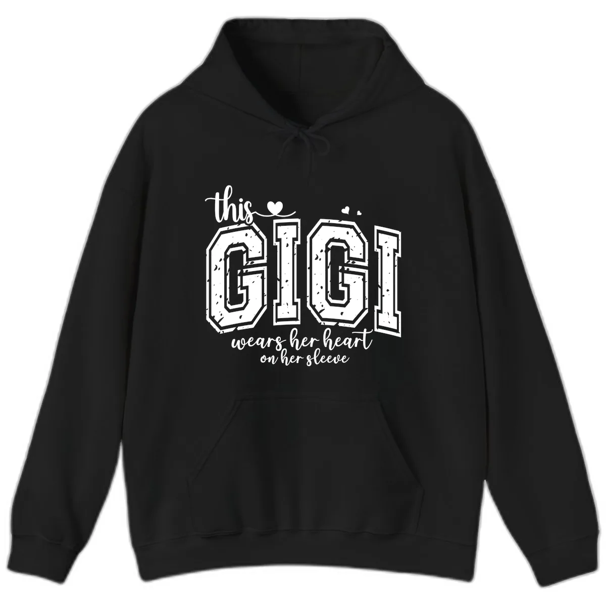 This Gigi Wears Her Heart On Her Sleeve Hoodie in Black