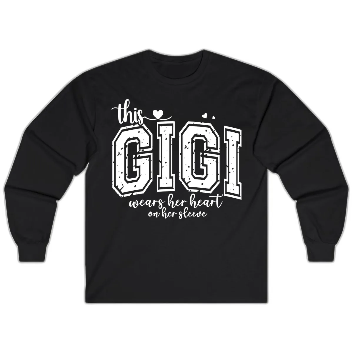 This Gigi Wears Her Heart On Her Sleeve Long Sleeve in Black