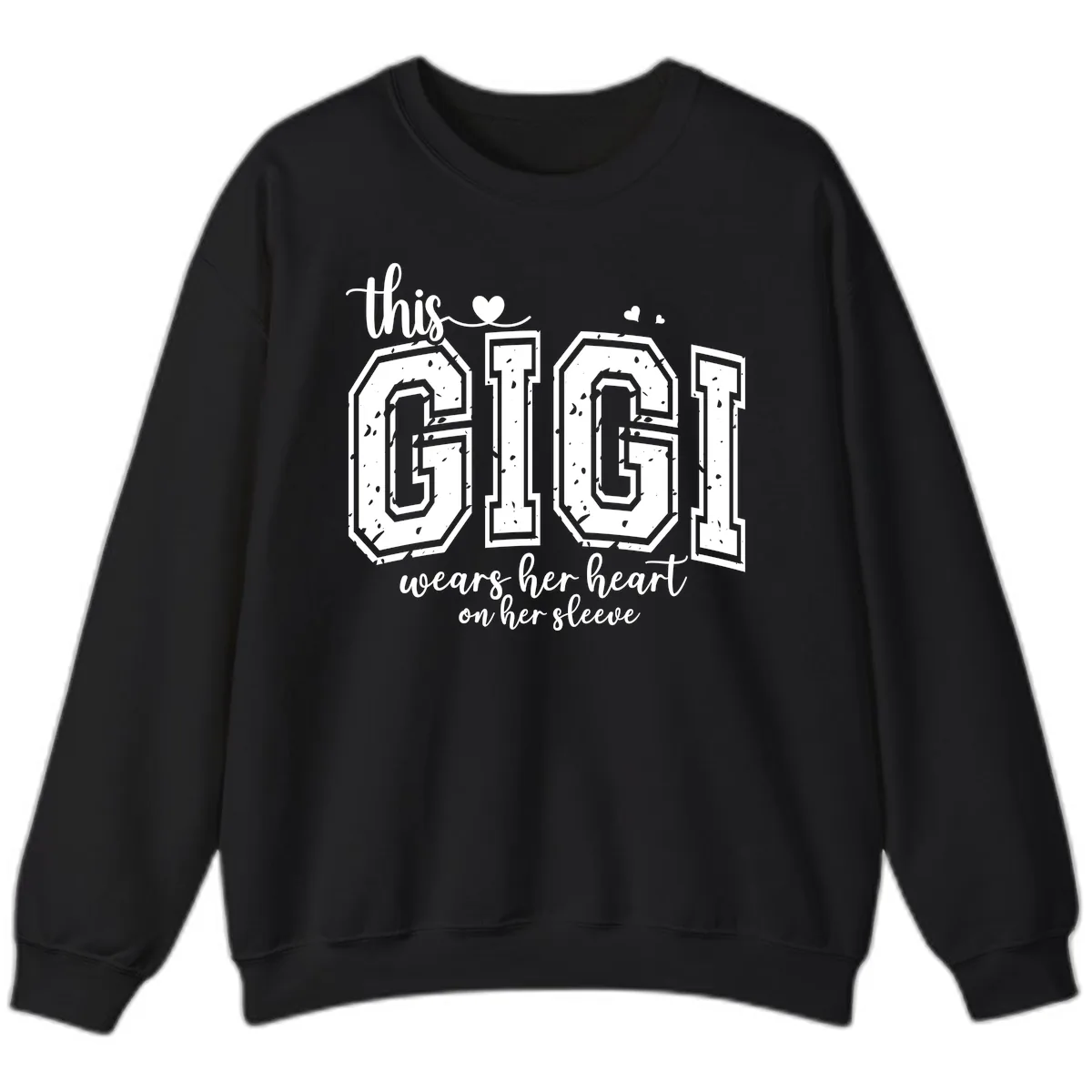 This Gigi Wears Her Heart On Her Sleeve Sweatshirt in Black
