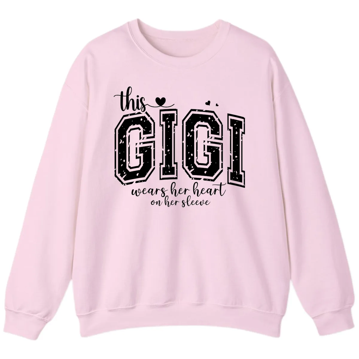 This Gigi Wears Her Heart On Her Sleeve Sweatshirt in Light Pink