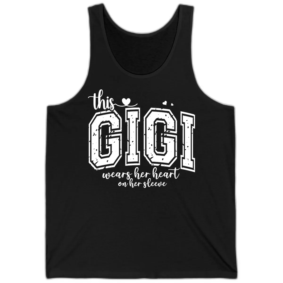 This Gigi Wears Her Heart On Her Sleeve Tank in Black