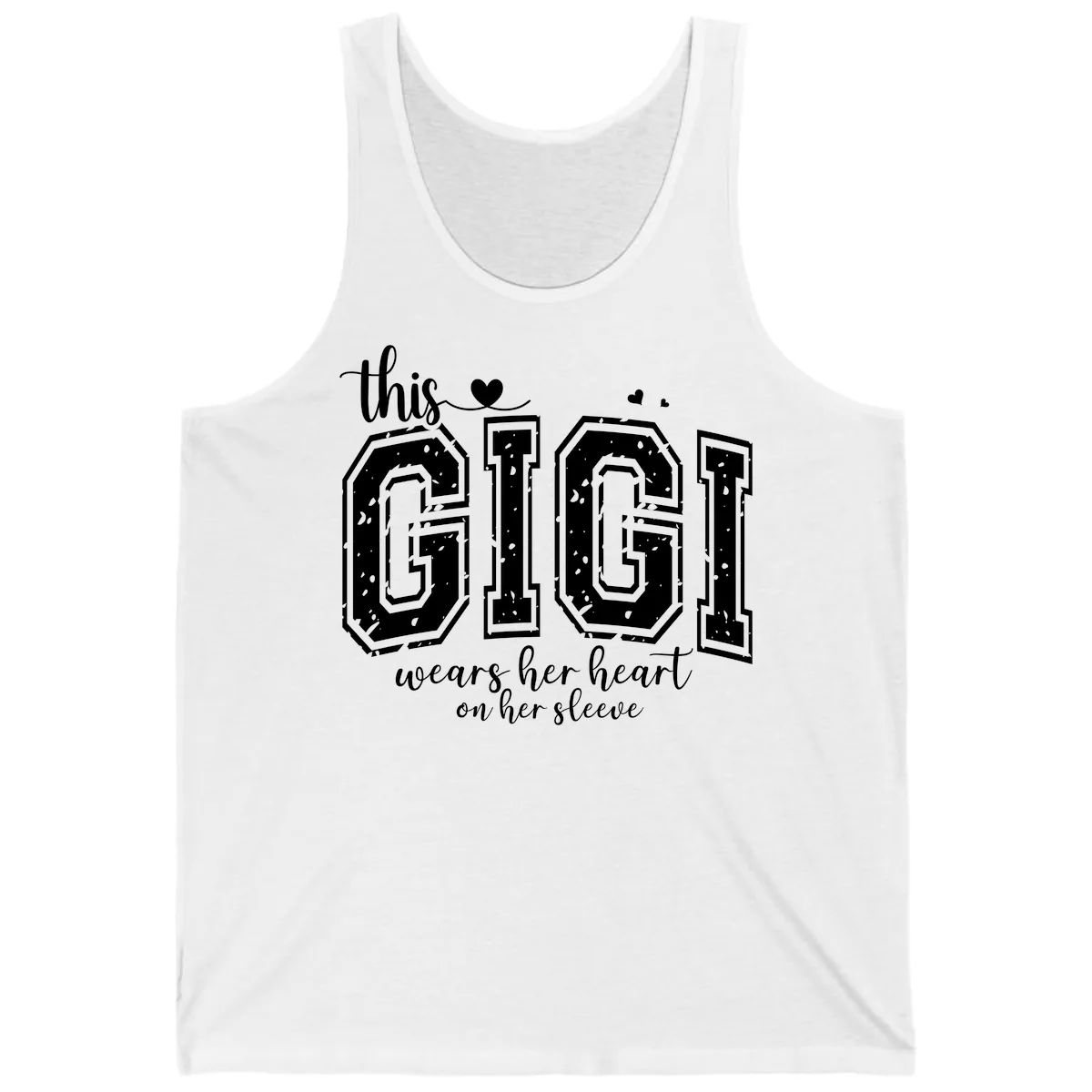 This Gigi Wears Her Heart On Her Sleeve Tank in White
