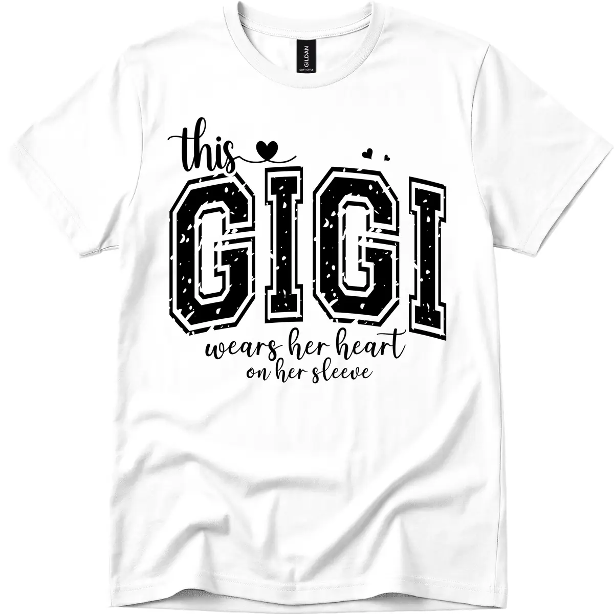 This Gigi Wears Her Heart On Her Sleeve T-Shirt in White