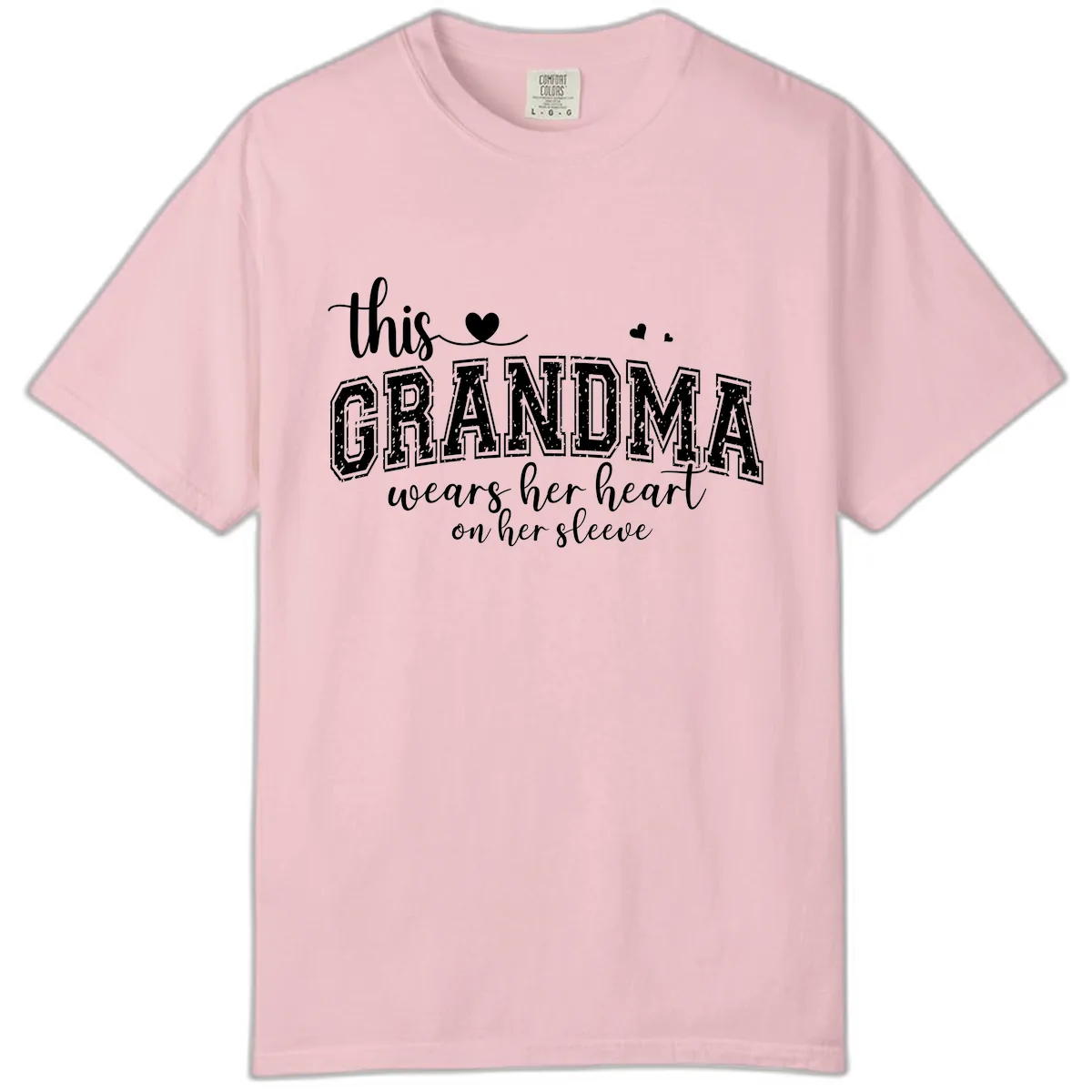 This Grandma Wears Her Heart On Her Sleeve Comfort Color in Blossom