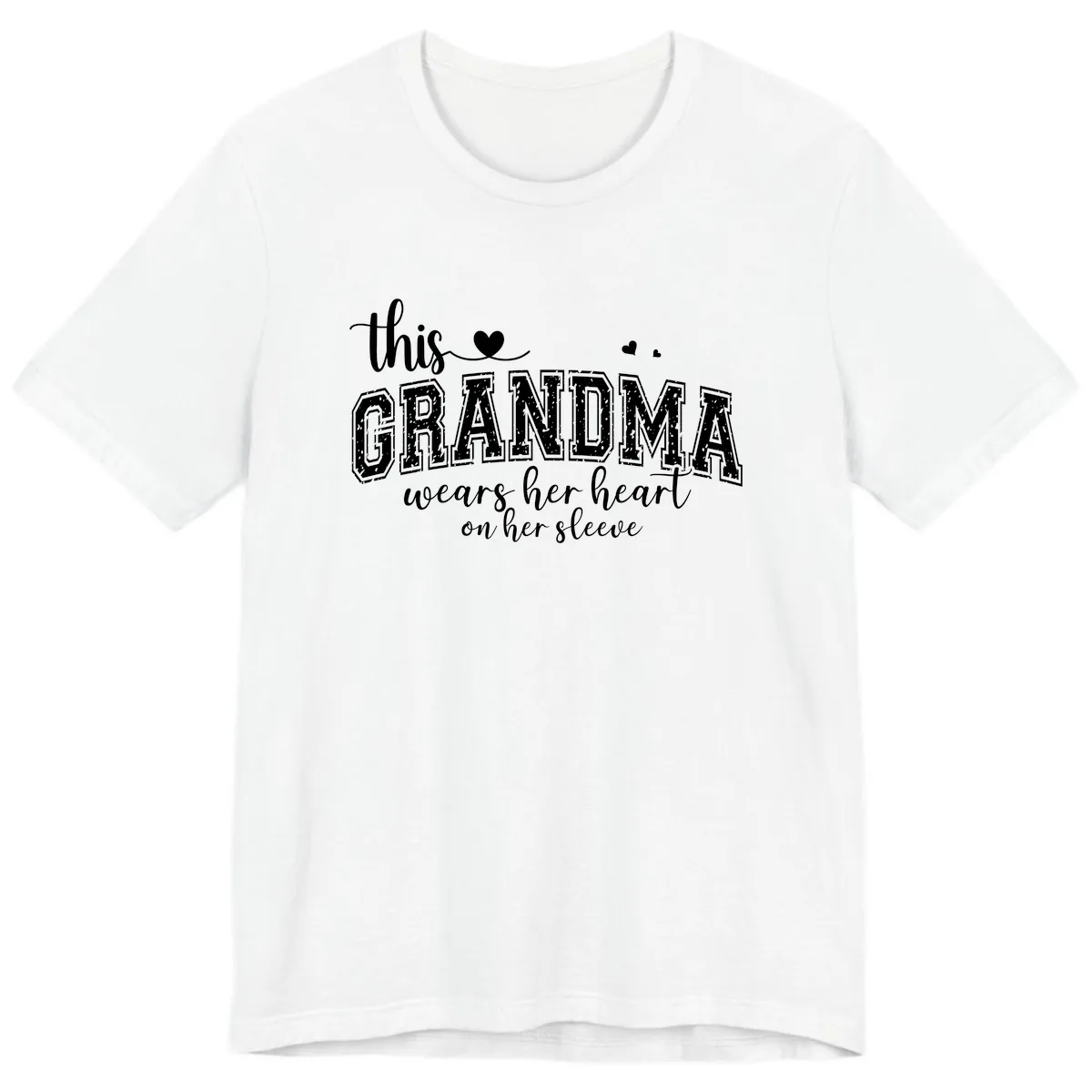 This Grandma Wears Her Heart On Her Sleeve Premium T-Shirt in White