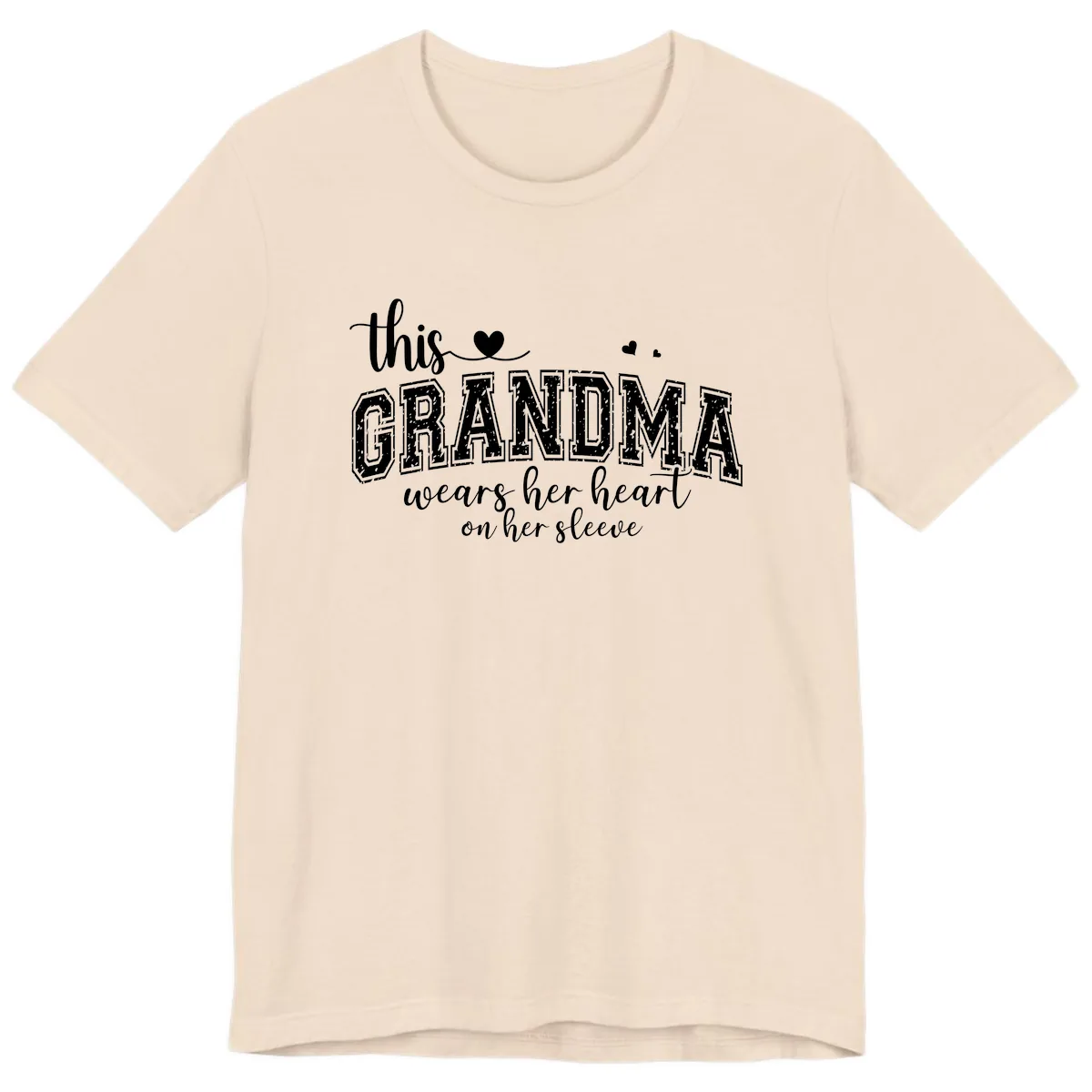 This Grandma Wears Her Heart On Her Sleeve Premium T-Shirt in Soft Cream