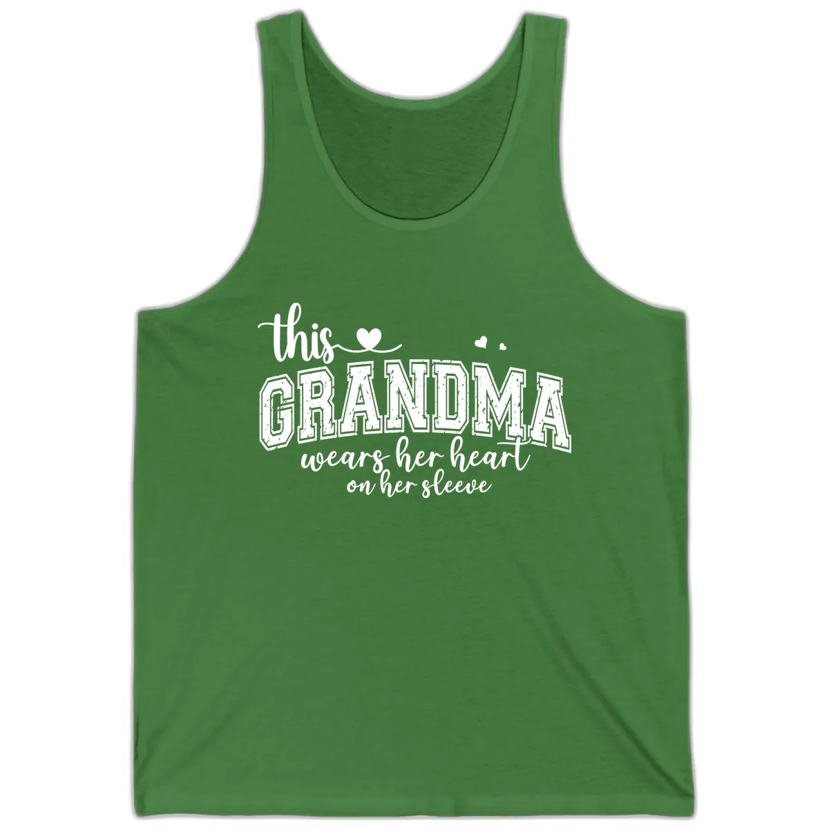 This Grandma Wears Her Heart On Her Sleeve Tank in Leaf