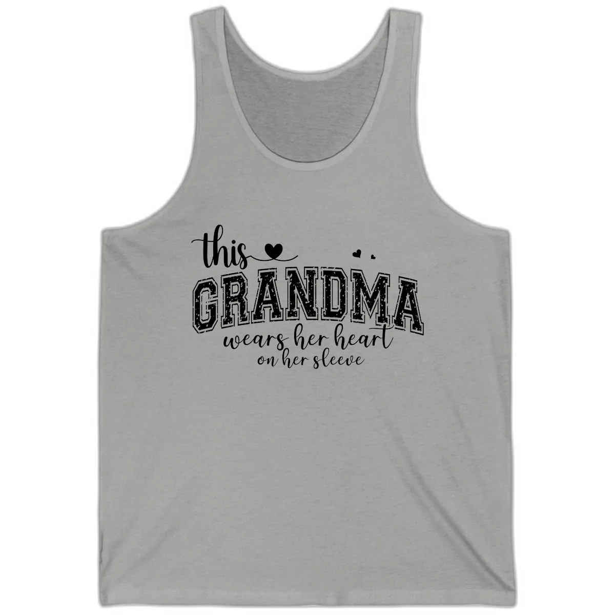 This Grandma Wears Her Heart On Her Sleeve Tank in Athletic Heather