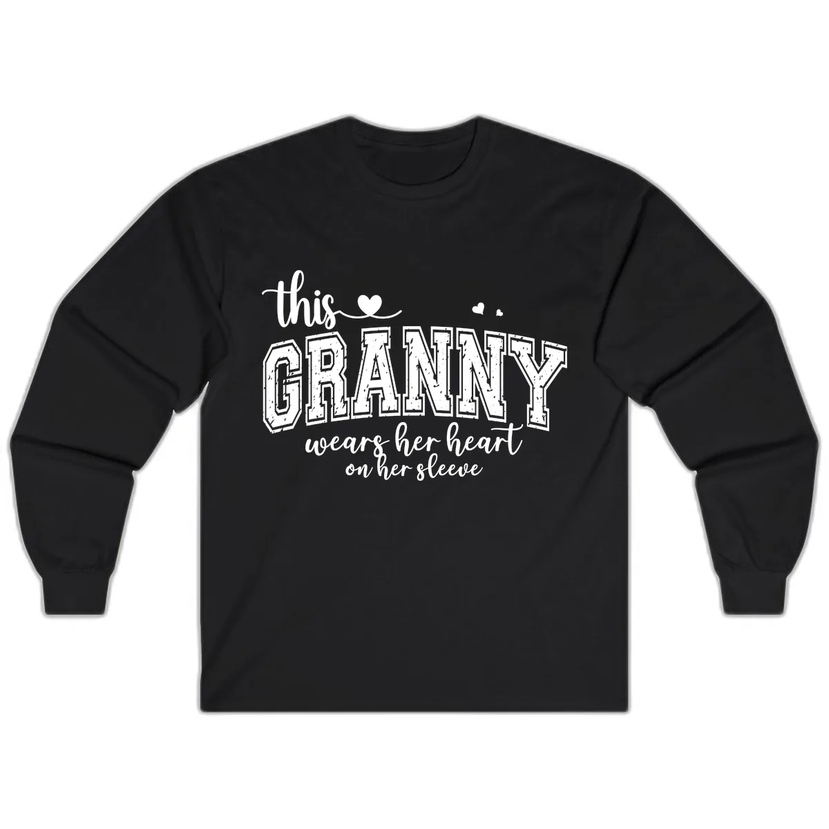 This Granny Wears Her Heart On Her Sleeve Long Sleeve in Black