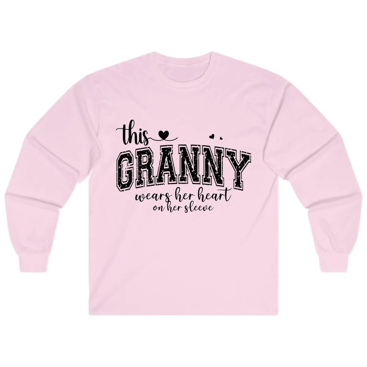 This Granny Wears Her Heart On Her Sleeve Long Sleeve in Light Pink