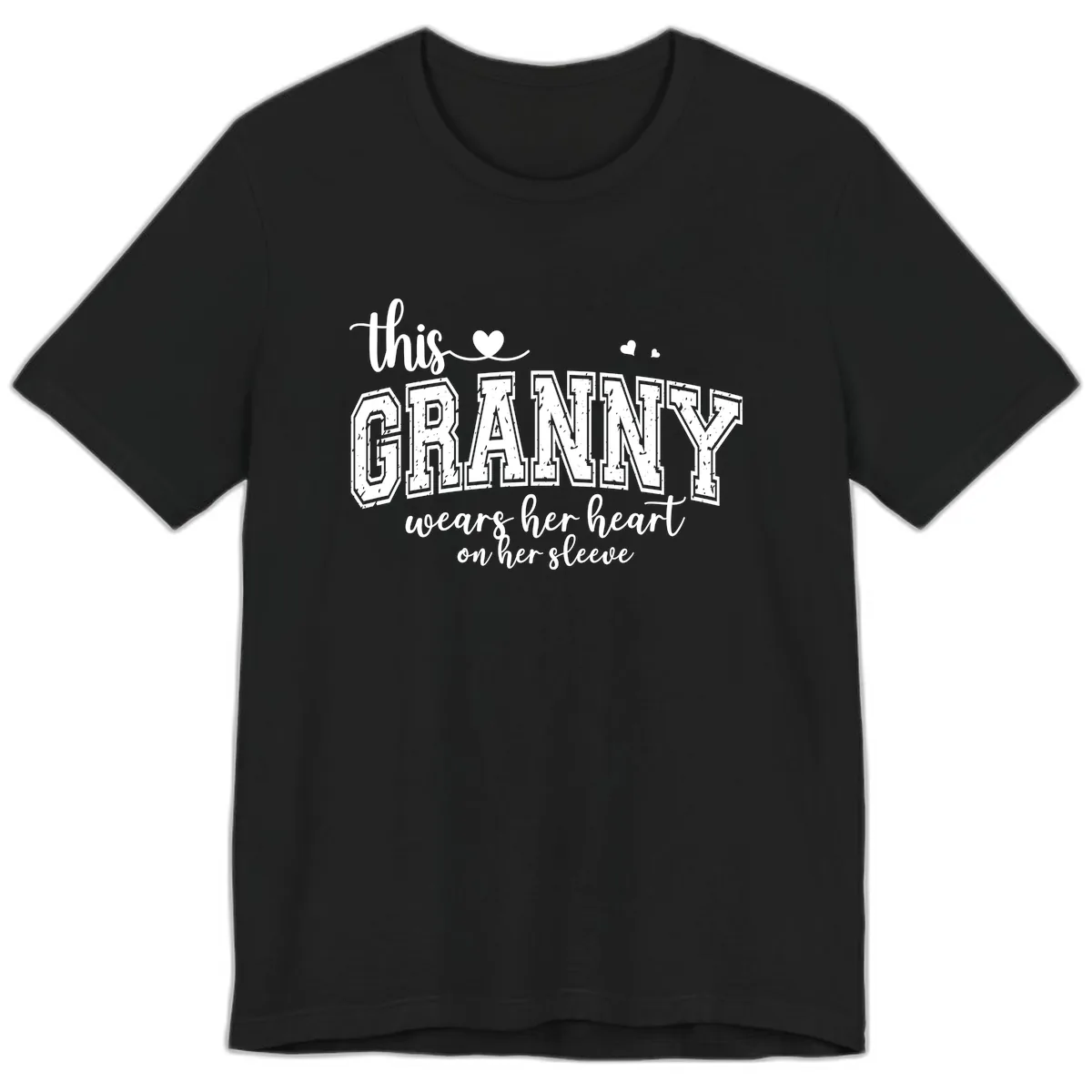 This Granny Wears Her Heart On Her Sleeve Premium T-Shirt in Black