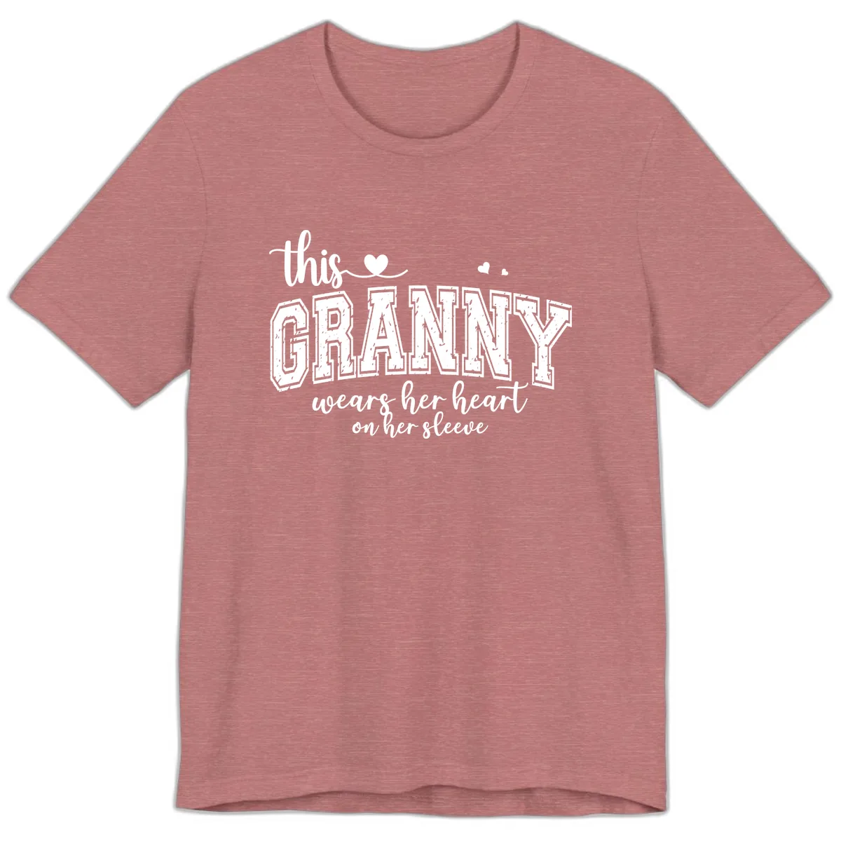 This Granny Wears Her Heart On Her Sleeve Premium T-Shirt in Heather Mauve