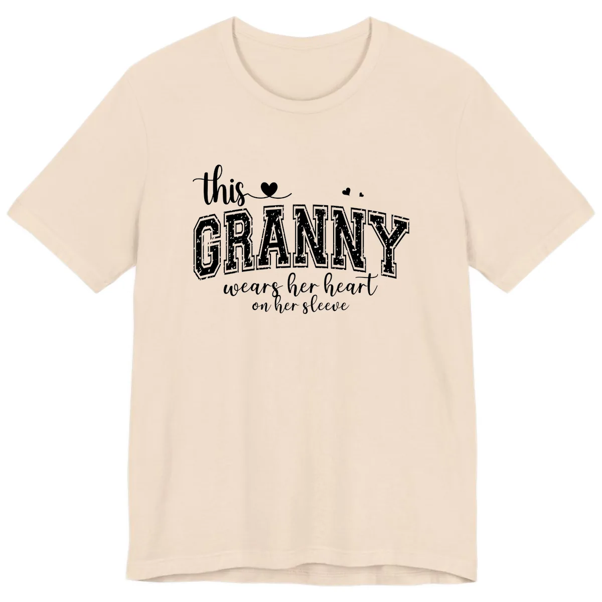 This Granny Wears Her Heart On Her Sleeve Premium T-Shirt in Soft Cream