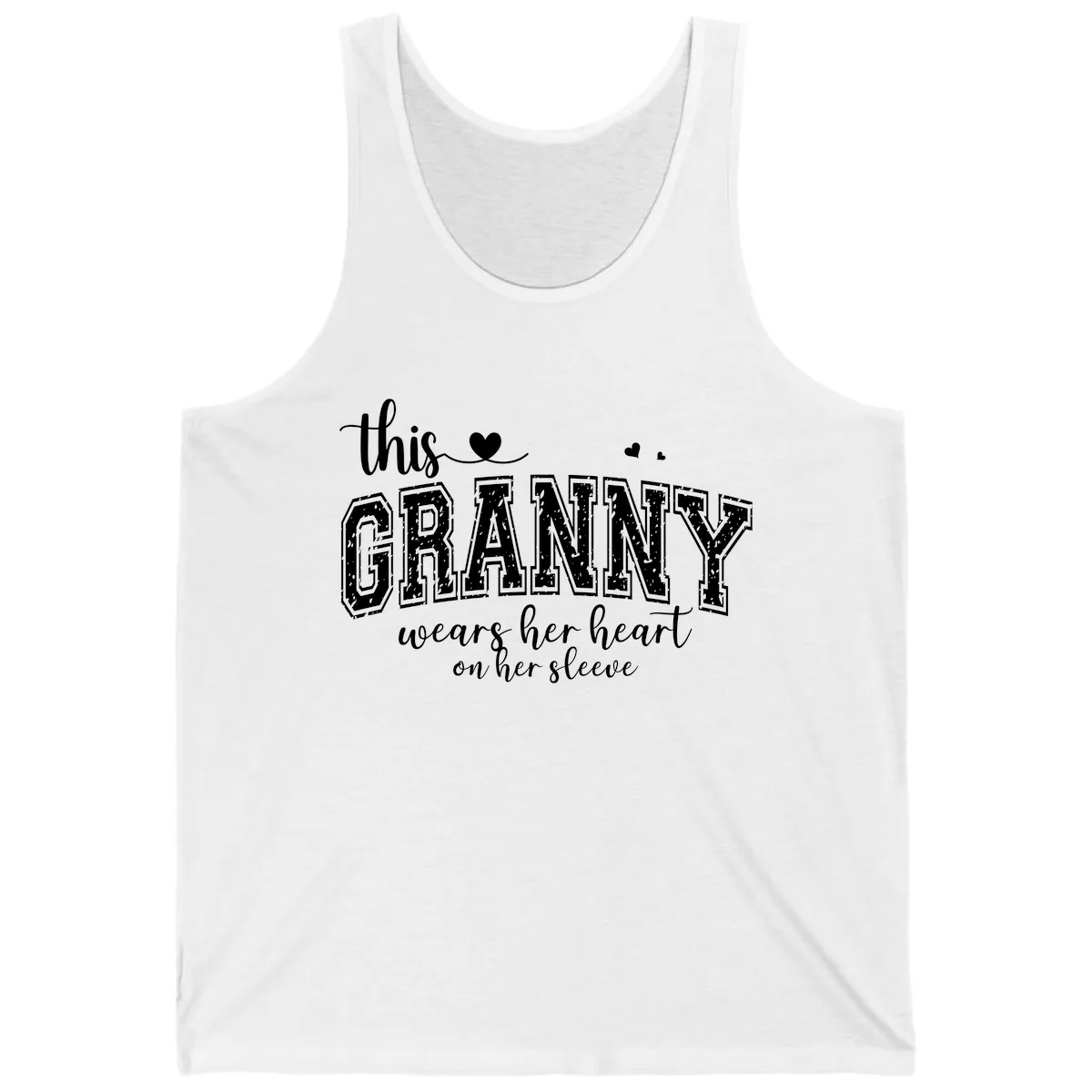 This Granny Wears Her Heart On Her Sleeve Tank in White