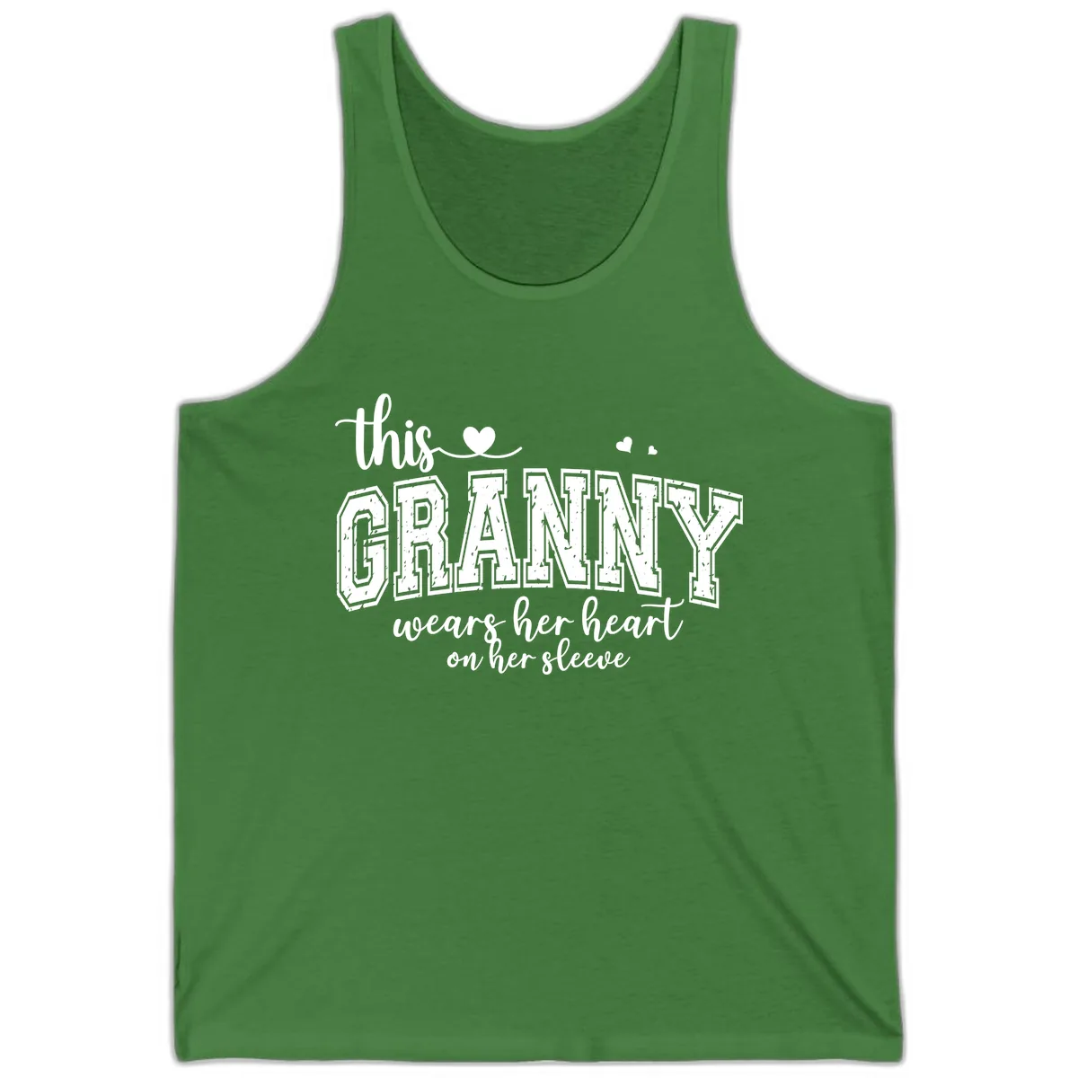 This Granny Wears Her Heart On Her Sleeve Tank in Leaf