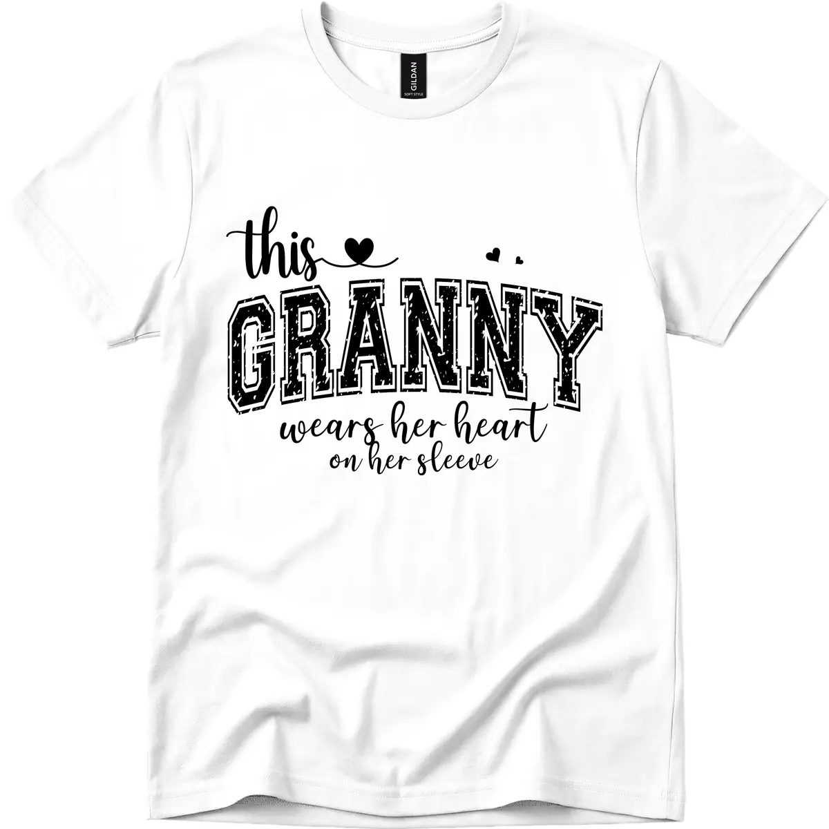 This Granny Wears Her Heart On Her Sleeve T-Shirt in White