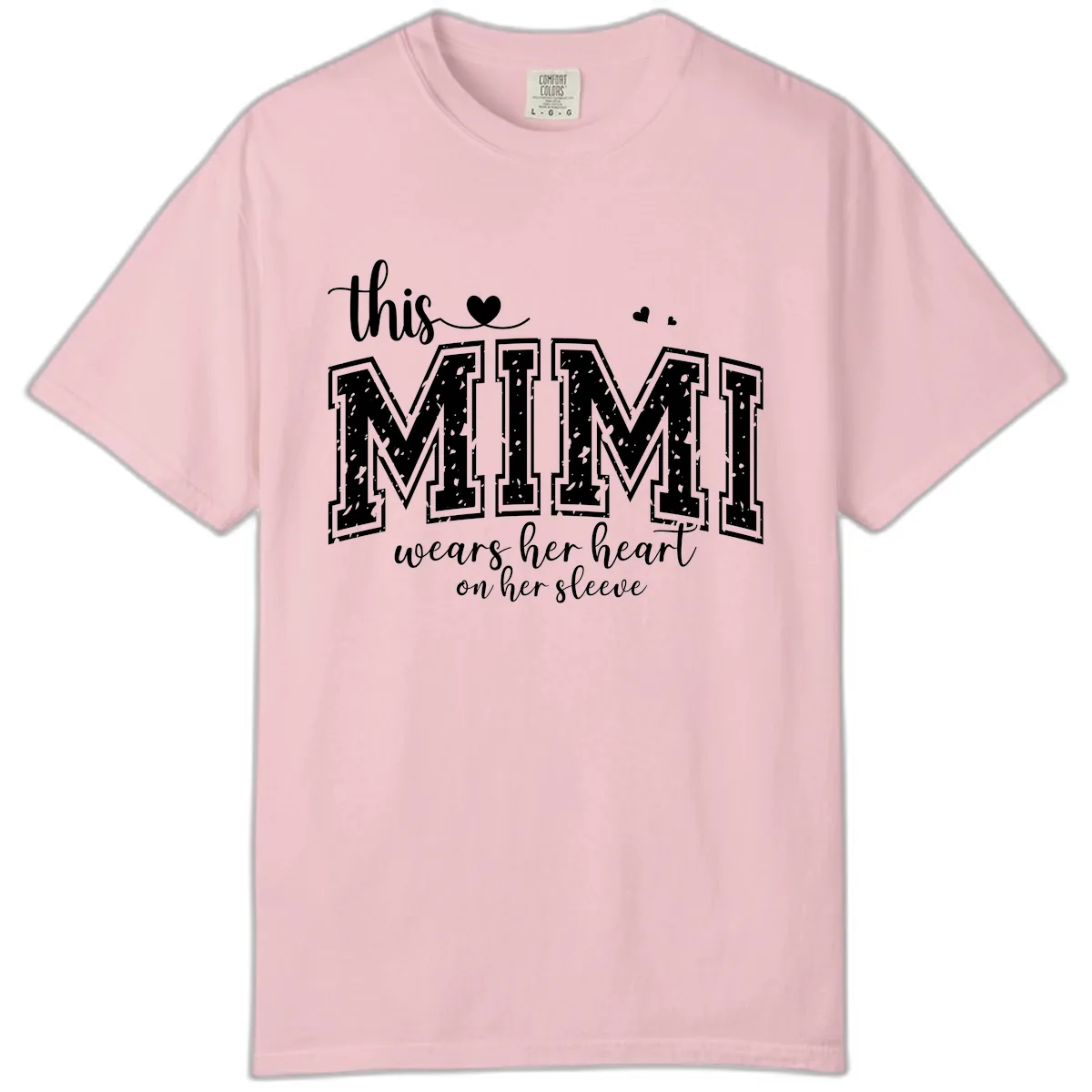 This Mimi Wears Her Heart On Her Sleeve Comfort Color in Blossom