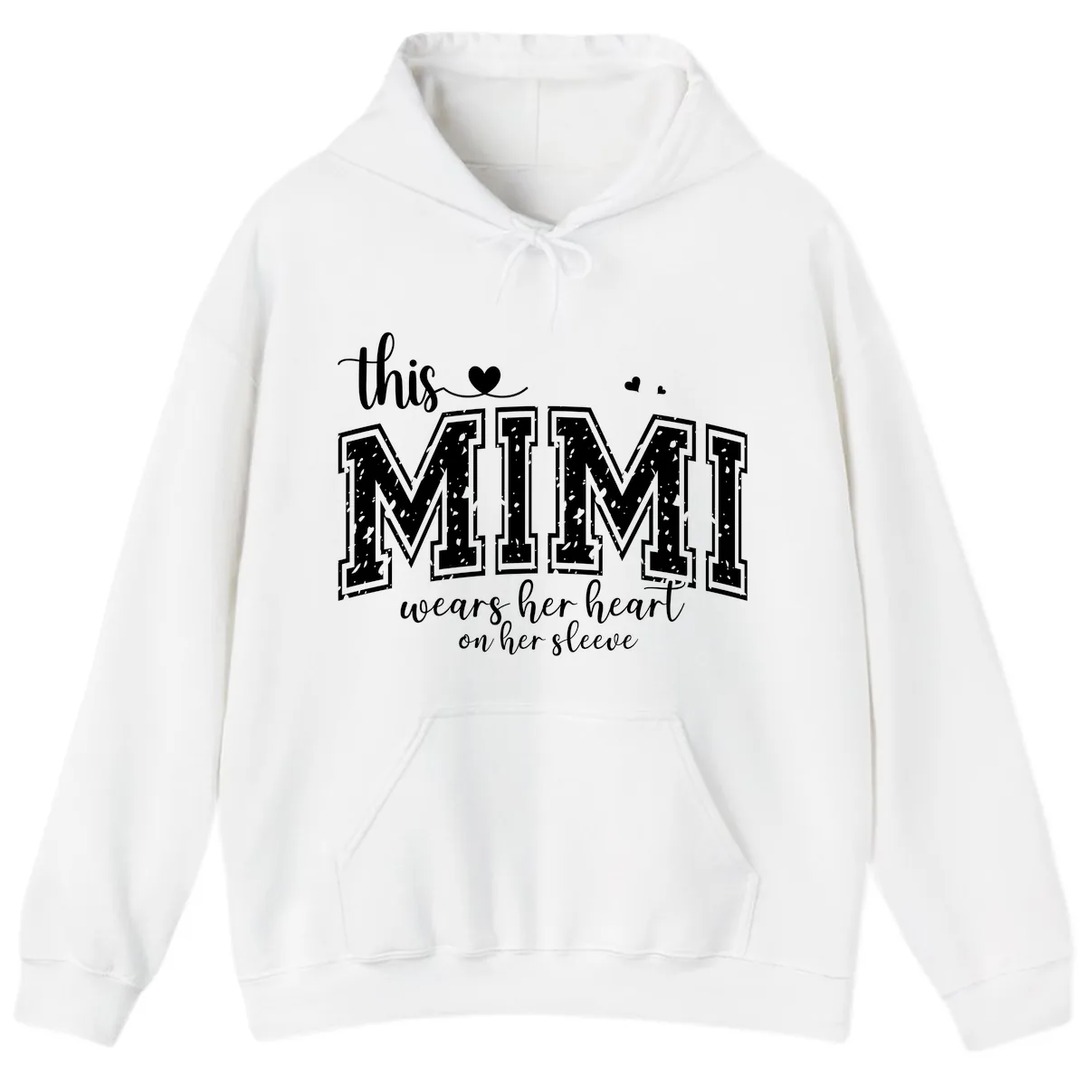 This Mimi Wears Her Heart On Her Sleeve Hoodie in White