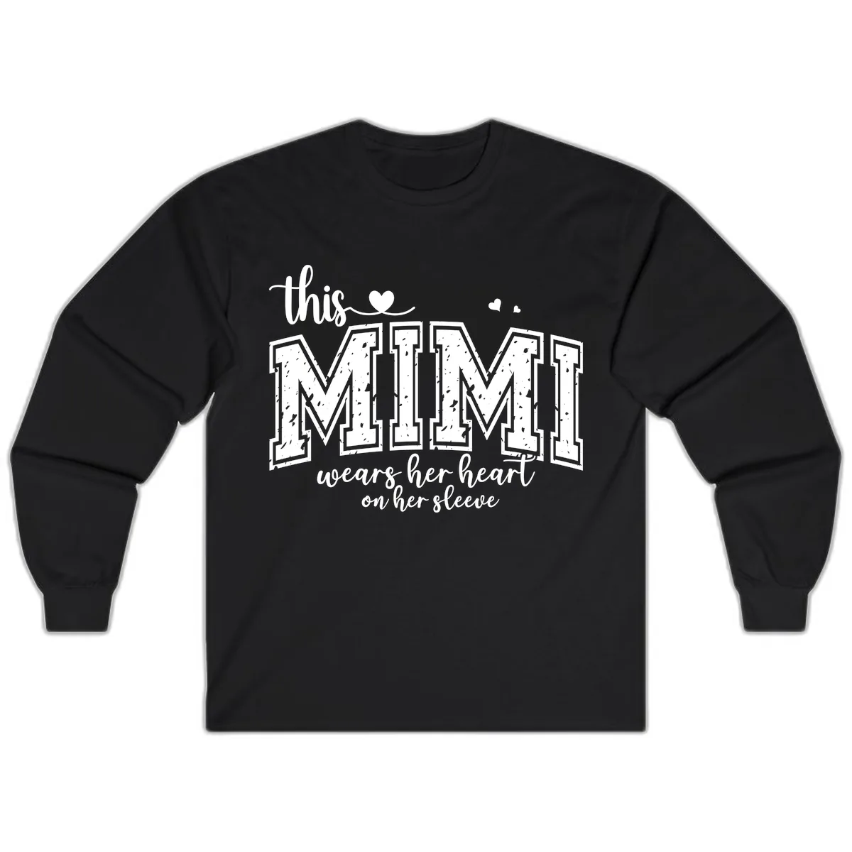 This Mimi Wears Her Heart On Her Sleeve Long Sleeve in Black