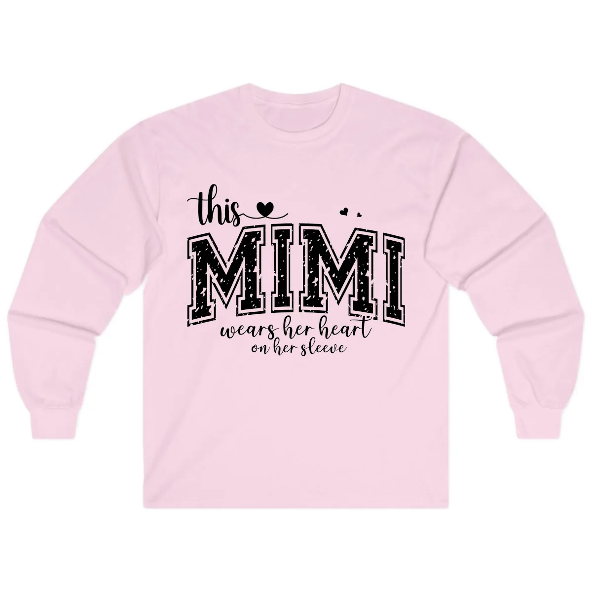 This Mimi Wears Her Heart On Her Sleeve Long Sleeve in Light Pink