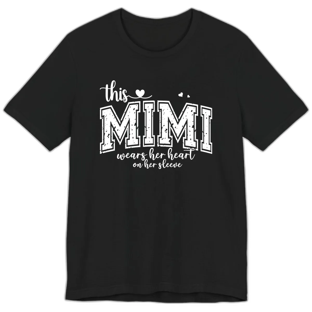 This Mimi Wears Her Heart On Her Sleeve Premium T-Shirt in Black