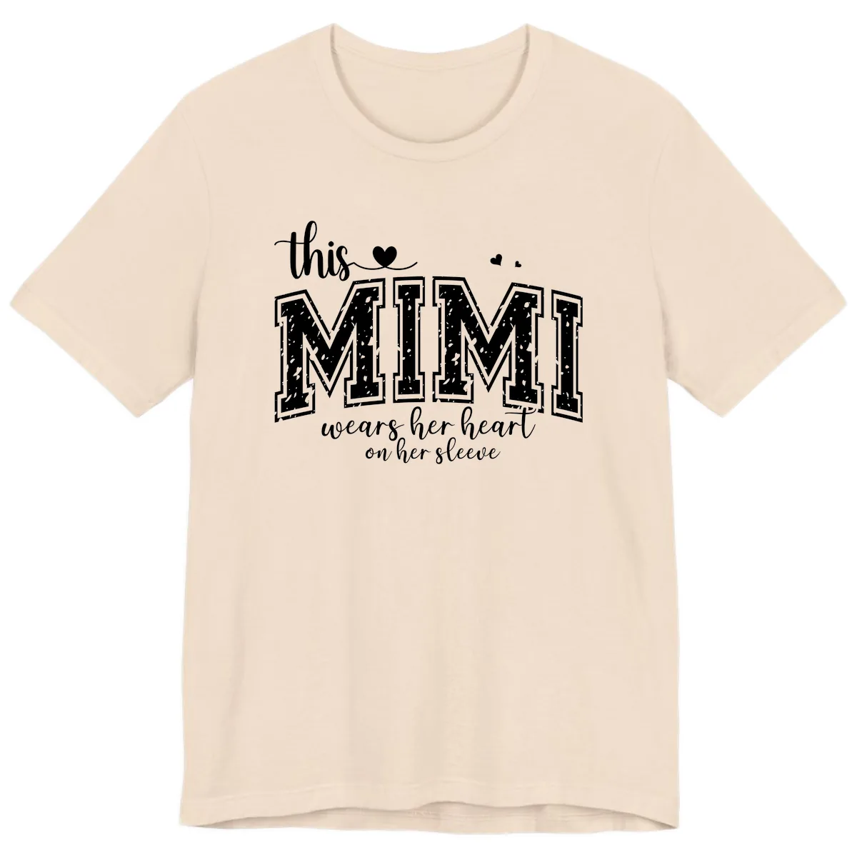 This Mimi Wears Her Heart On Her Sleeve Premium T-Shirt in Soft Cream