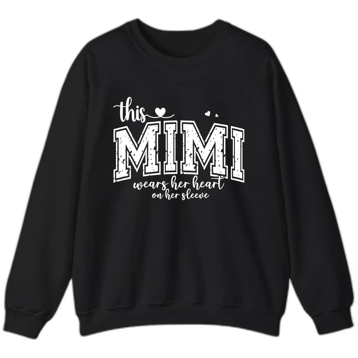 This Mimi Wears Her Heart On Her Sleeve Sweatshirt in Black