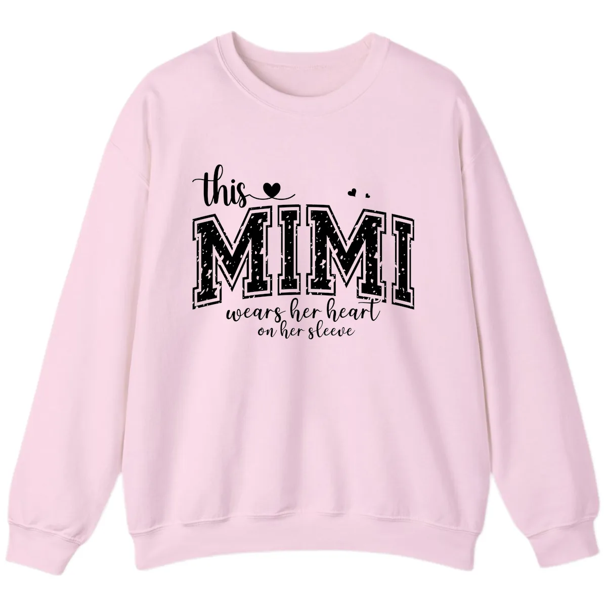 This Mimi Wears Her Heart On Her Sleeve Sweatshirt in Light Pink