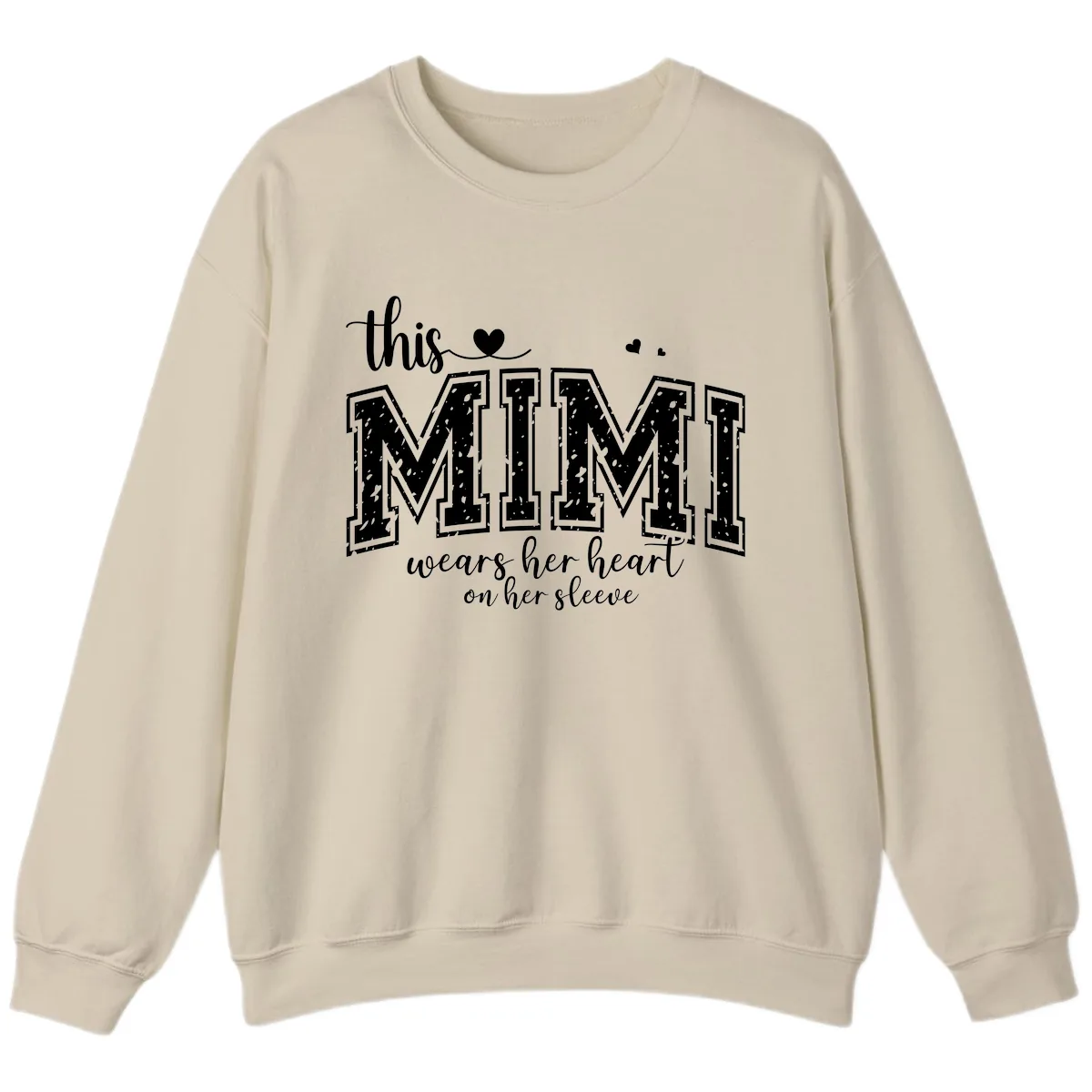 This Mimi Wears Her Heart On Her Sleeve Sweatshirt in Sand