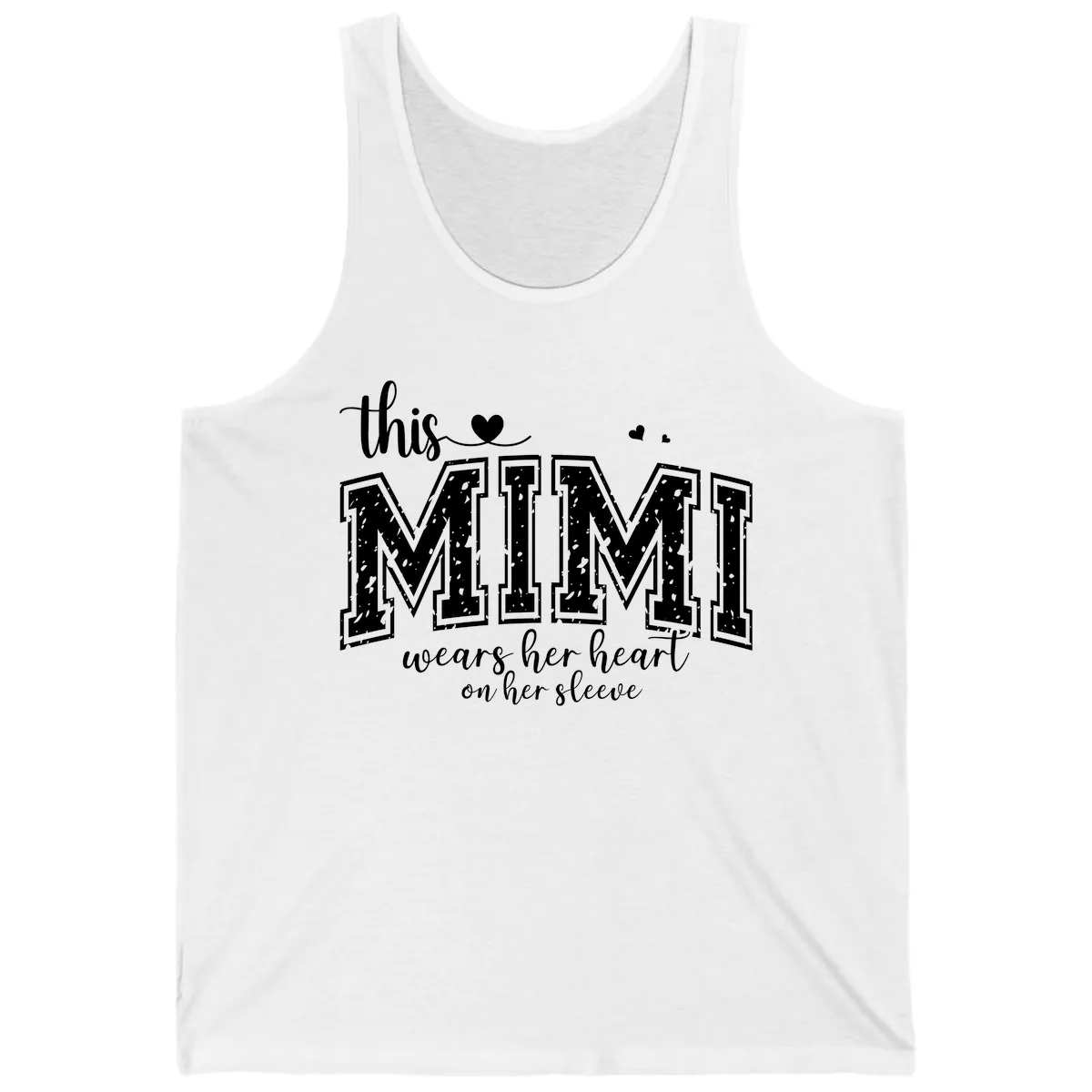 This Mimi Wears Her Heart On Her Sleeve Tank in White